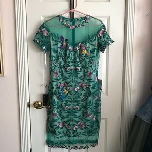 Tadashi shoji verena bird embroidery dress